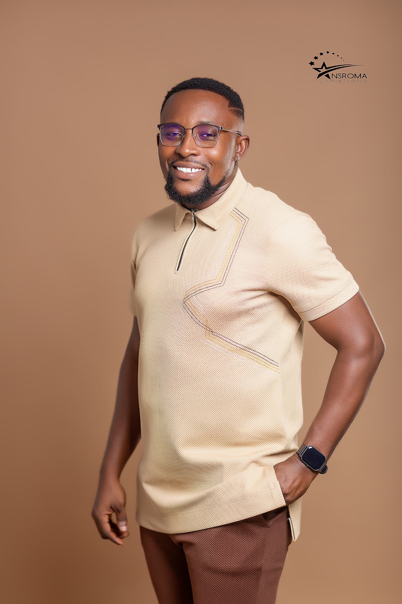 NSROMA beige embroidered shirt